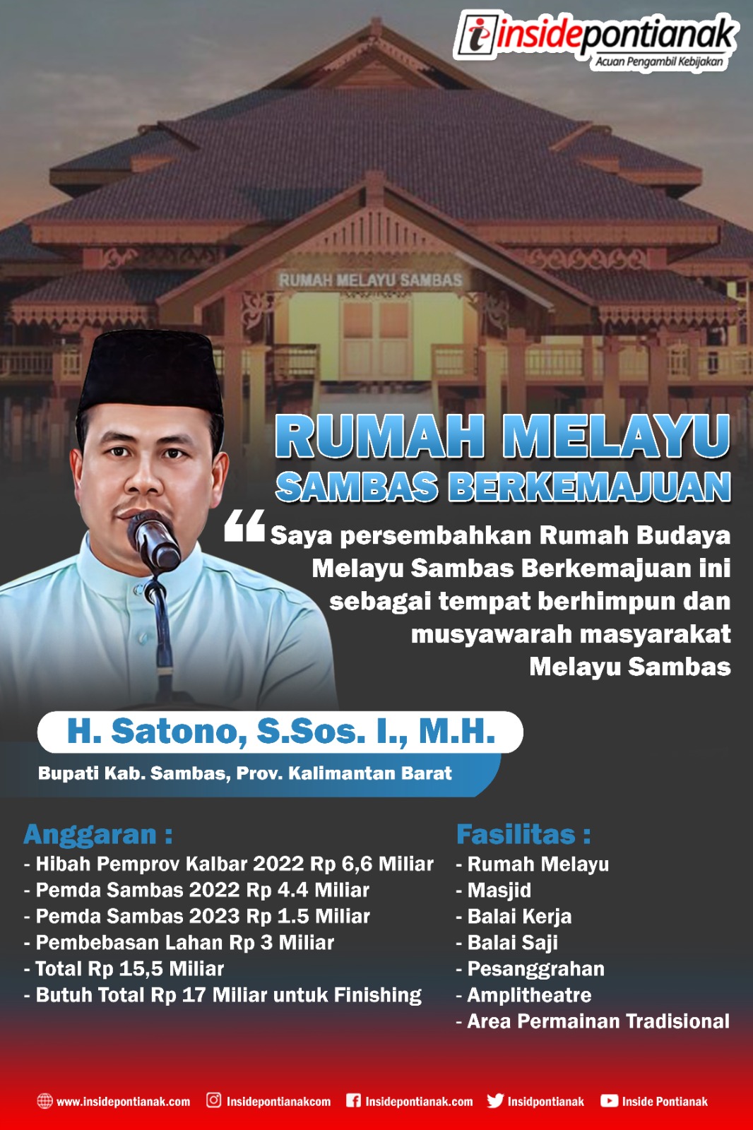 Infografis Rumah Budaya Melayu Sambas Berkemajuan./Grafis Adit/Yak/Inside Pontianak.