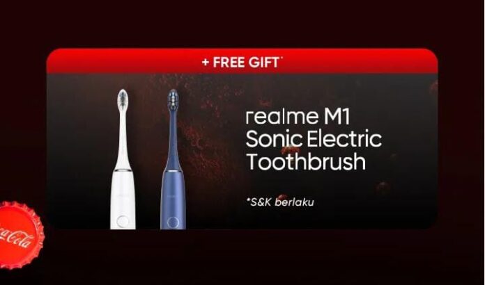 Tampilan sikat elektrik yang menjadi bonus bagi yang beruntung pada pembelian Realme 10 Pro 5G Coca Cola Limited Edition. (Foto: Realme Indonesia)