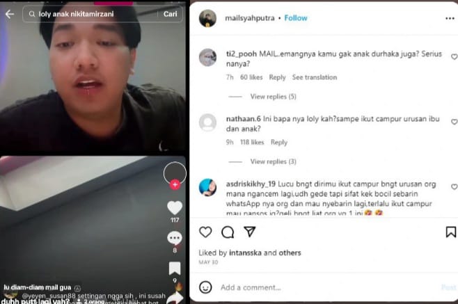 Mail Syahputra banjir kritikan netizen karena bertengkar dengan Lolly, Putri Nikita Mirzani. (Foto: Instagram @mailsyahputra)