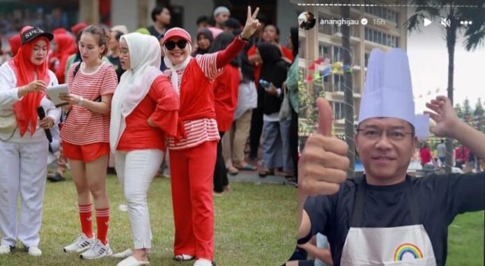 Anang Hermansyah dan Ayu Ting Ting rayakan momen kemerdekaan di lingkungan tempat tinggalnya. (Foto: Instagram @ayutingting92, @ananghijau)