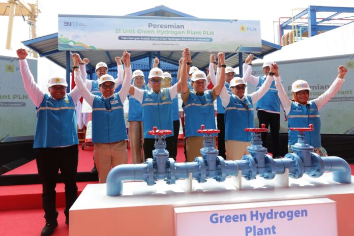 PT PLN (Persero) meresmikan 21 unit Green Hydrogen Plant (GHP) tersebar di seluruh Indonesia, Senin (20/11/2023). (Istimewa)